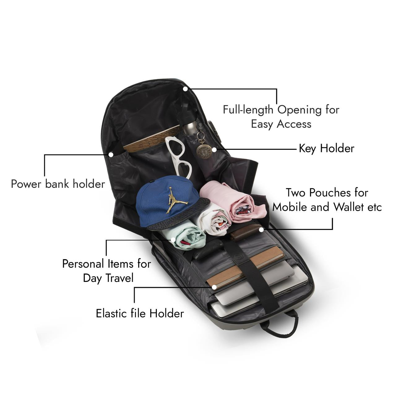 Achromatic Exquisite Backpack - 25L - luggage bags