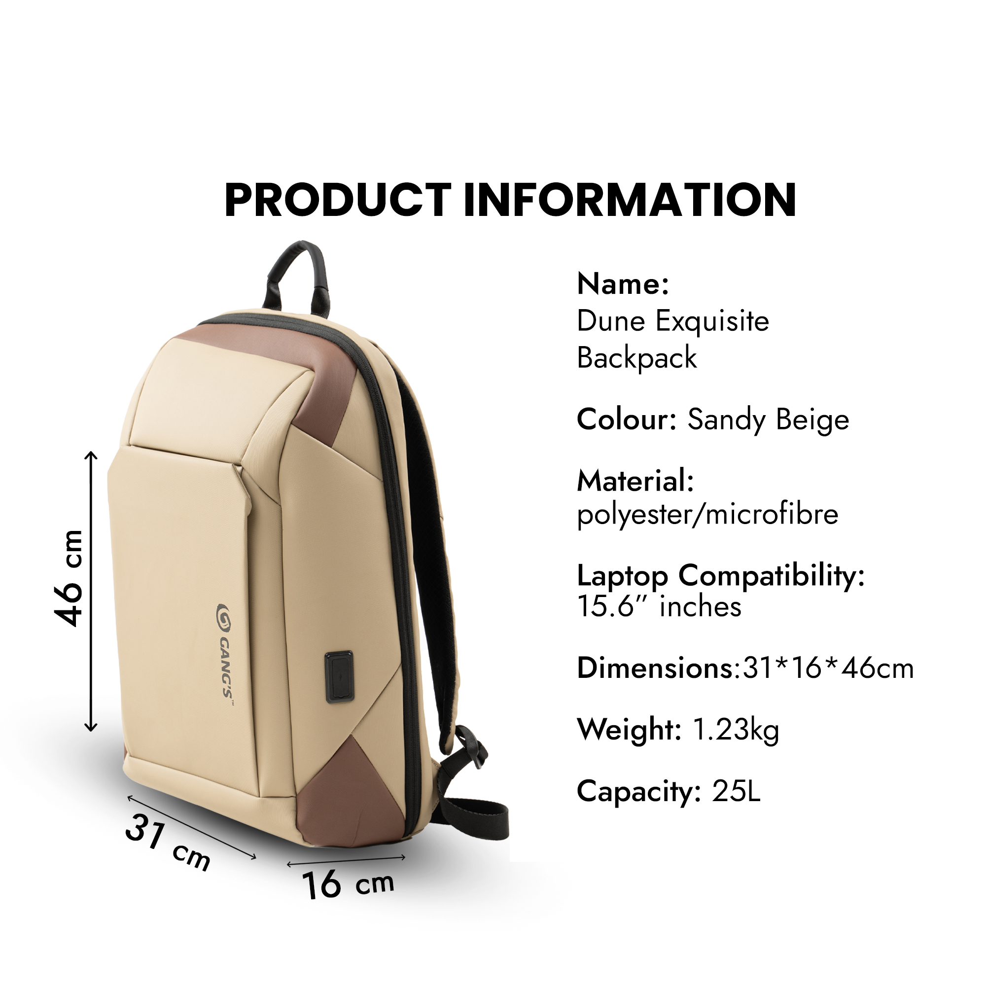 DUNE Exquisite Travel Backpack - 25L - backpack