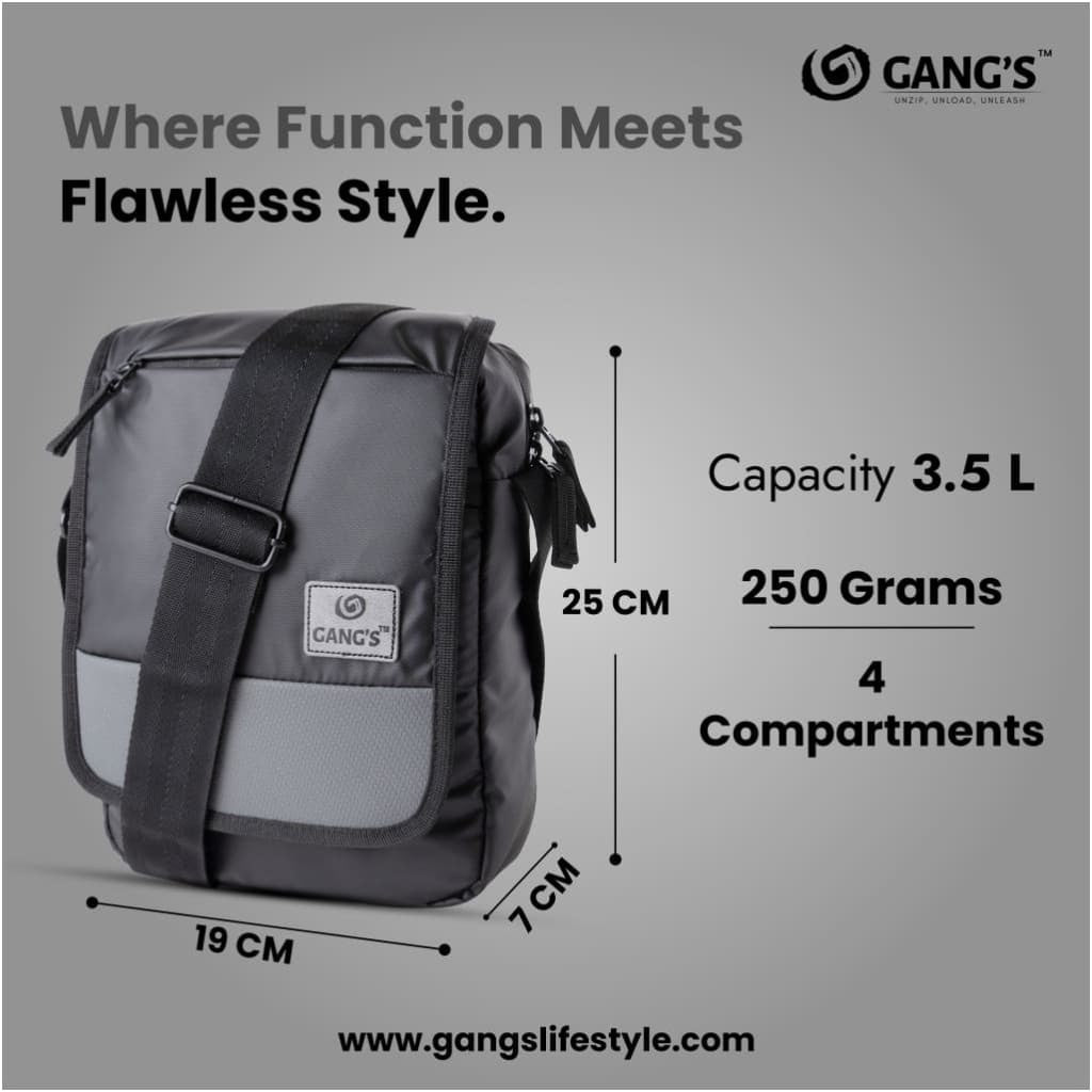 GANG’s Gray Sling Bag - 3.5 L
