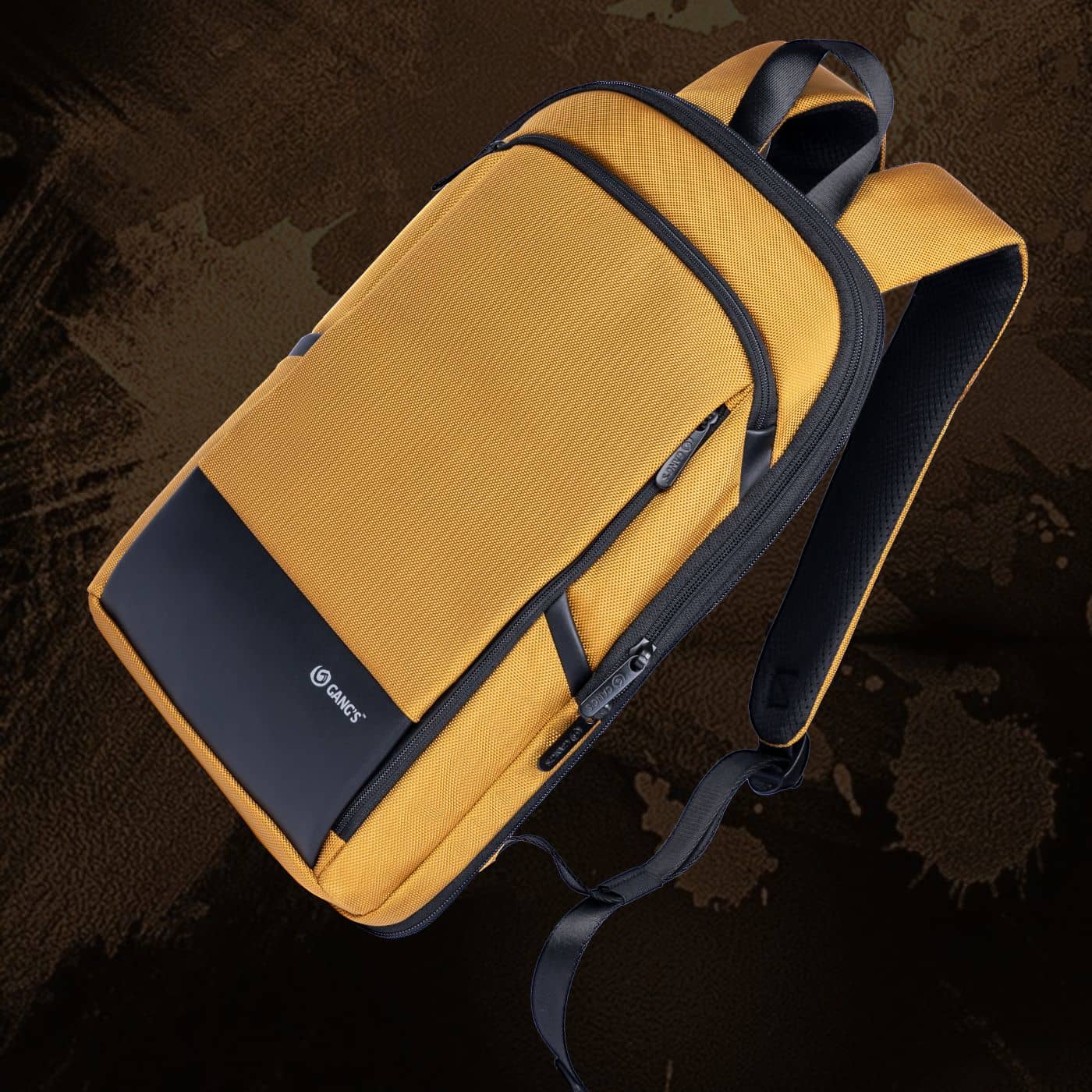 yellow black backpack