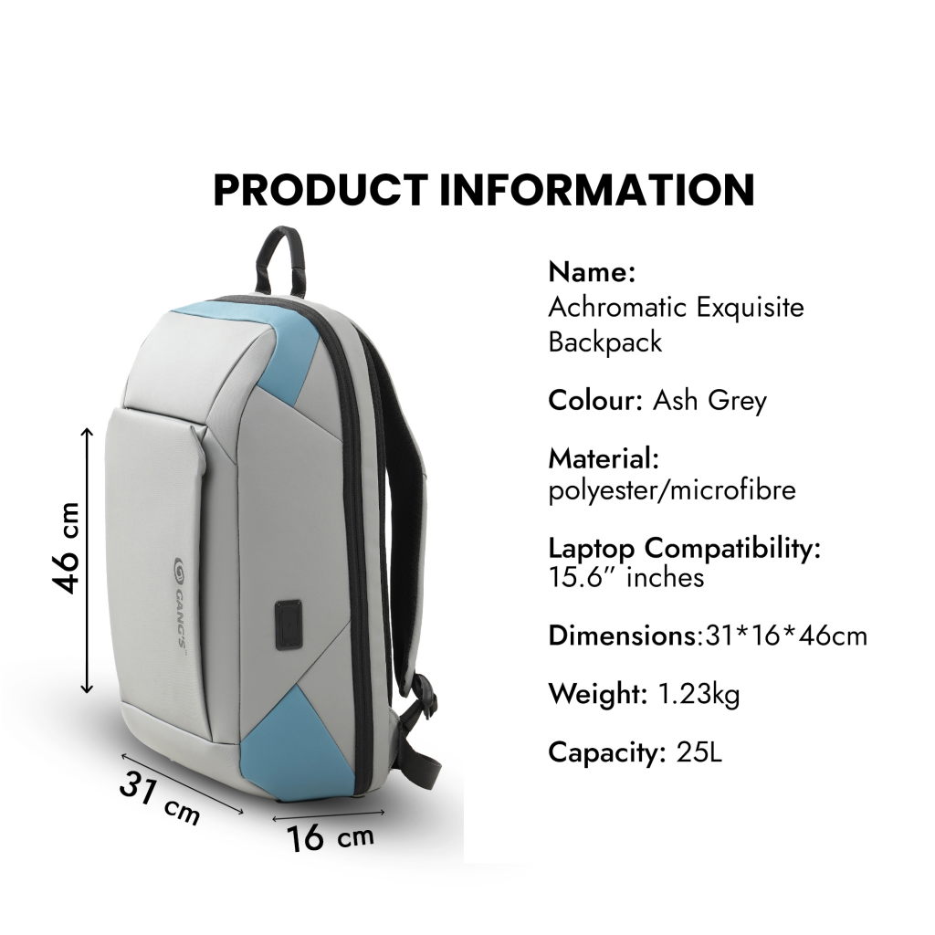 Achromatic Exquisite Backpack - 25L - for Office