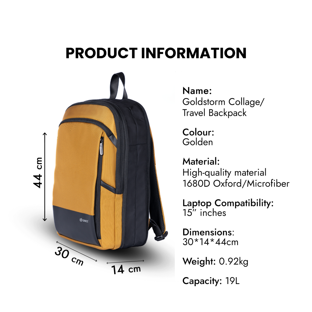 Goldstorm College/Travel Backpack - 19L