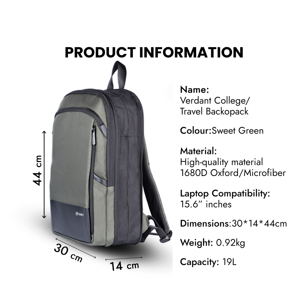 Verdant College/Travel Backpack - 19L